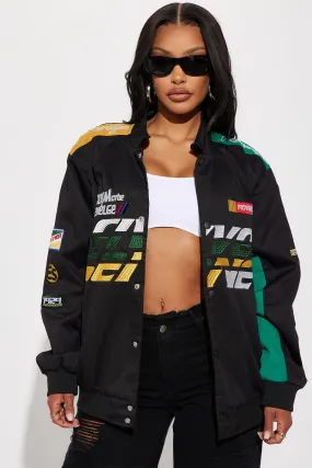 1929 Racer Bomber Jacket - Black/Green