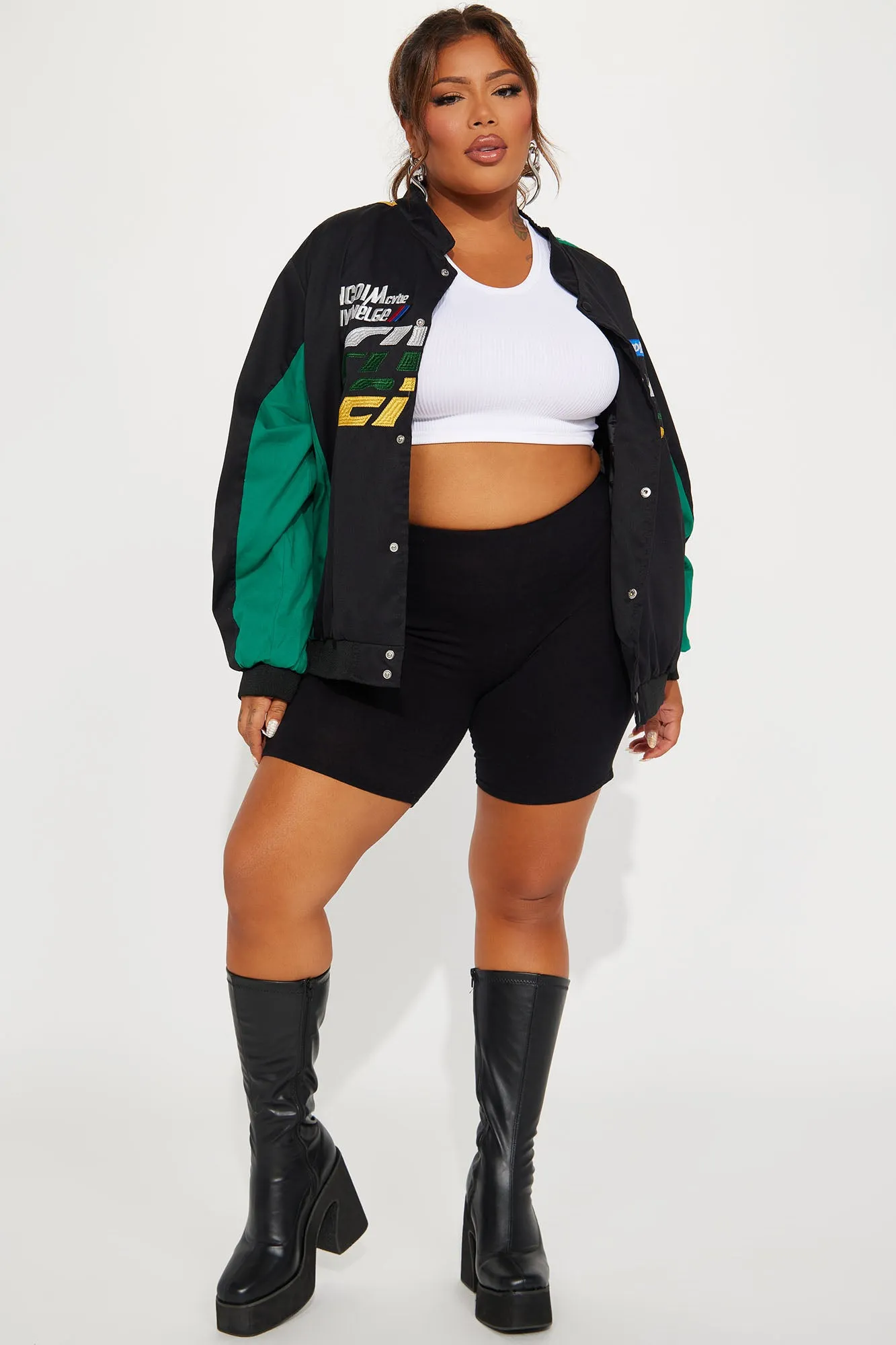 1929 Racer Bomber Jacket - Black/Green