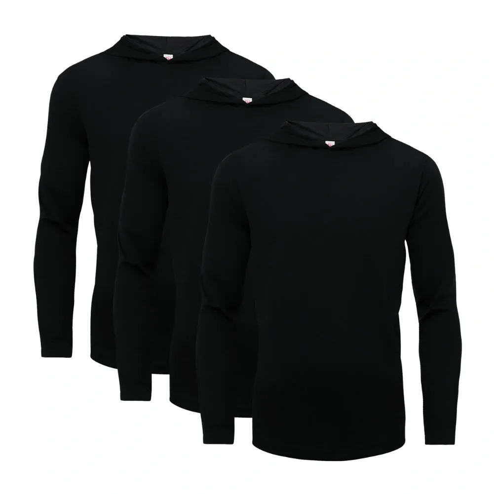 3 Pack Men’s Performance Long Sleeve with Hood