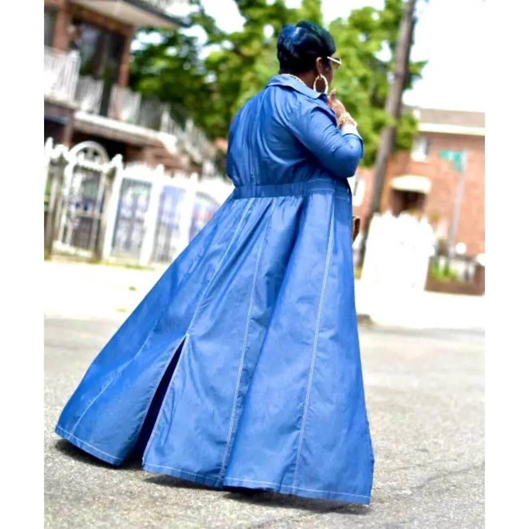 A Western Denim Maxi Dress