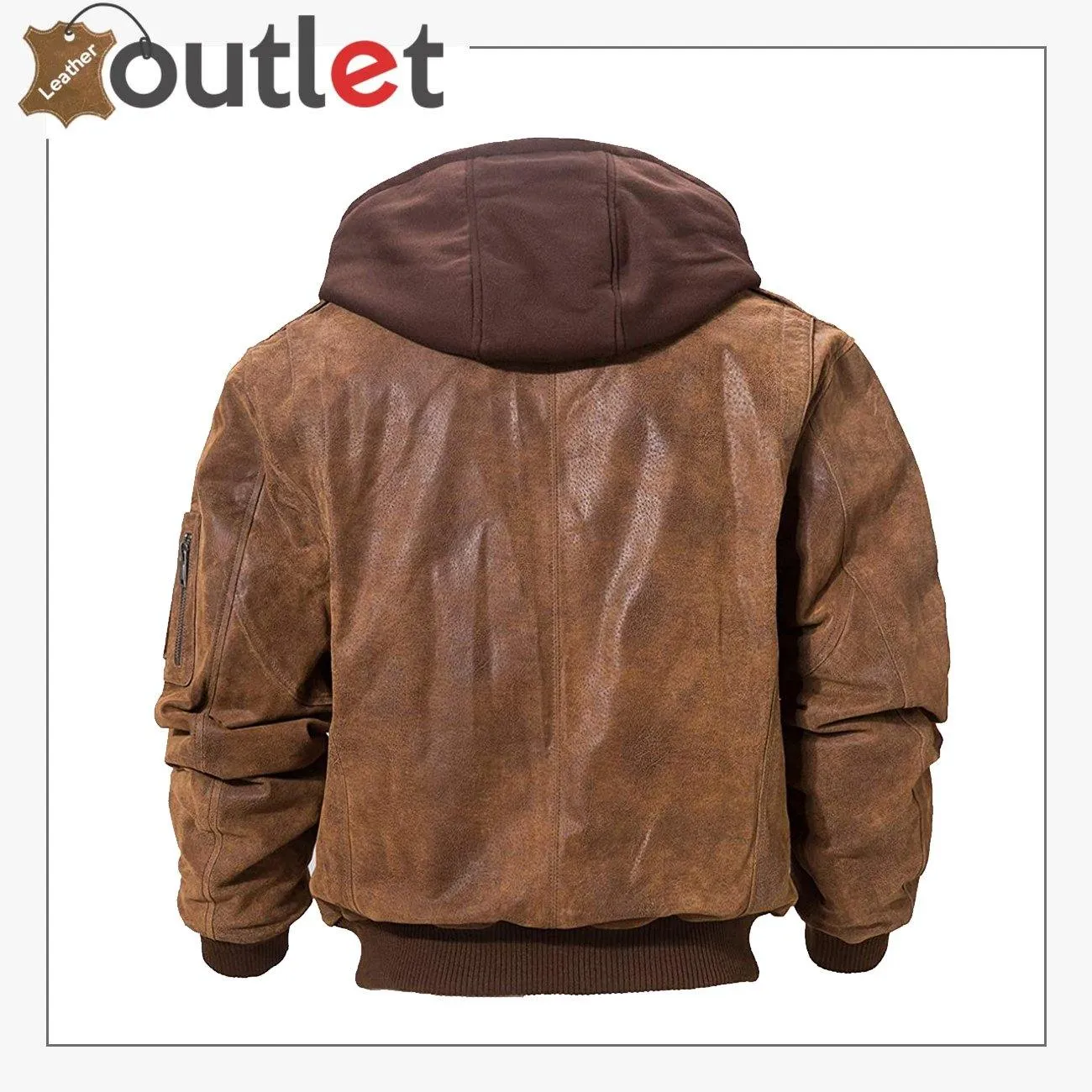 Air Force Aviator Hooded Leather Bomber Jacket