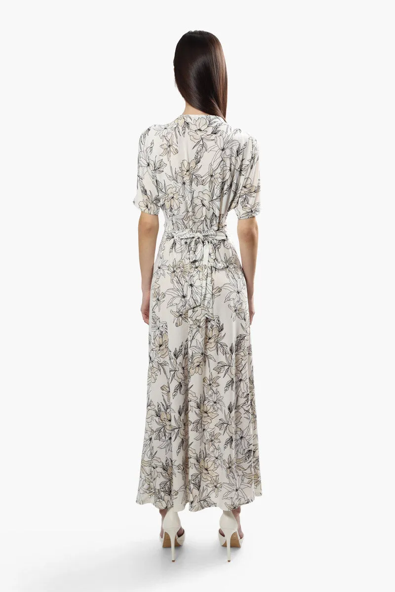 Beechers Brook Floral Crossover Maxi Dress - White