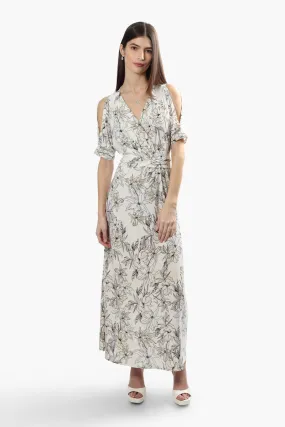 Beechers Brook Floral Crossover Maxi Dress - White