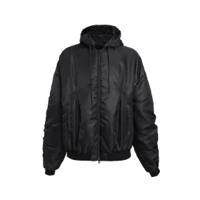 Black Helmet Detail Hooded Bomber