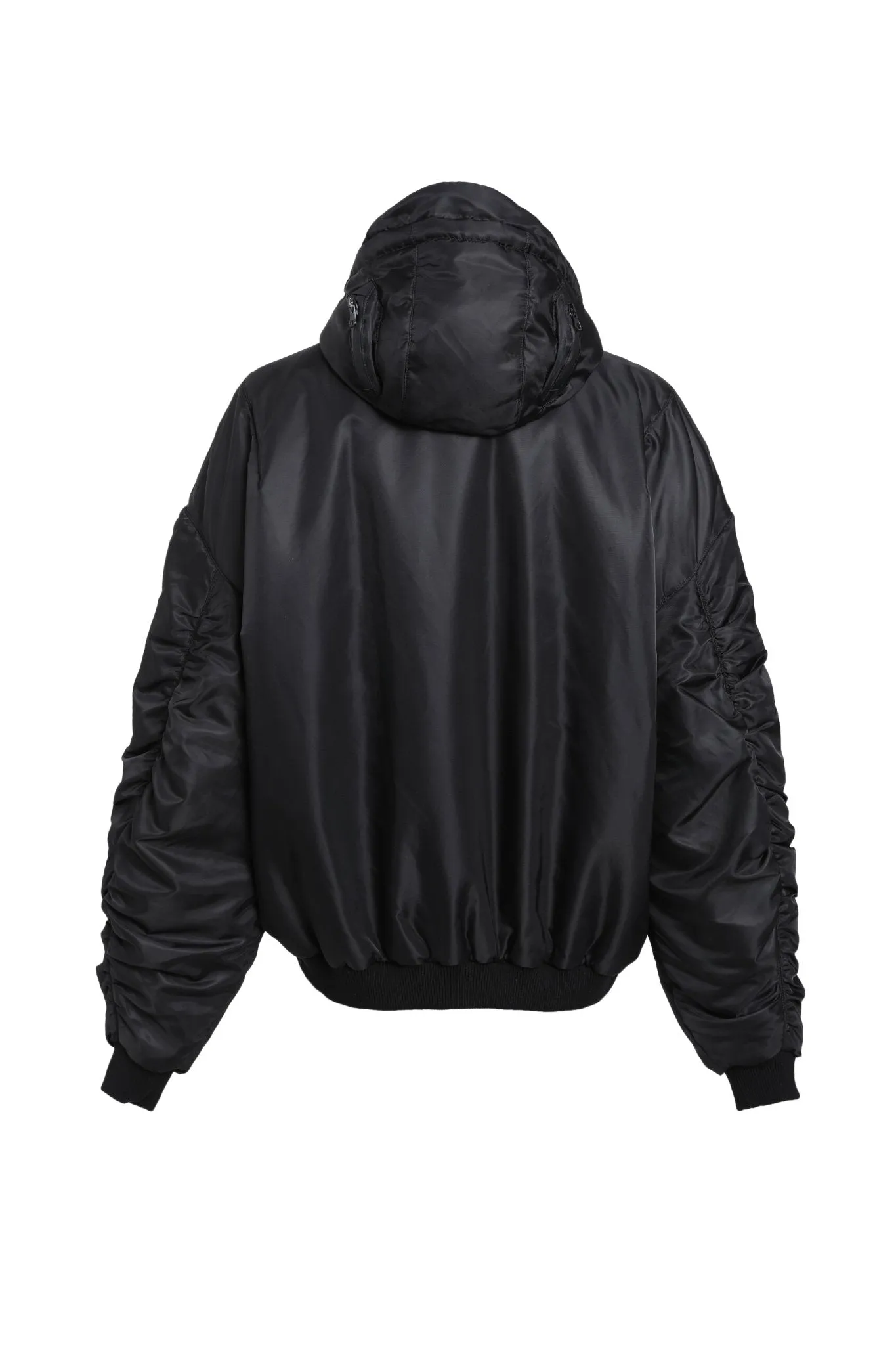 Black Helmet Detail Hooded Bomber