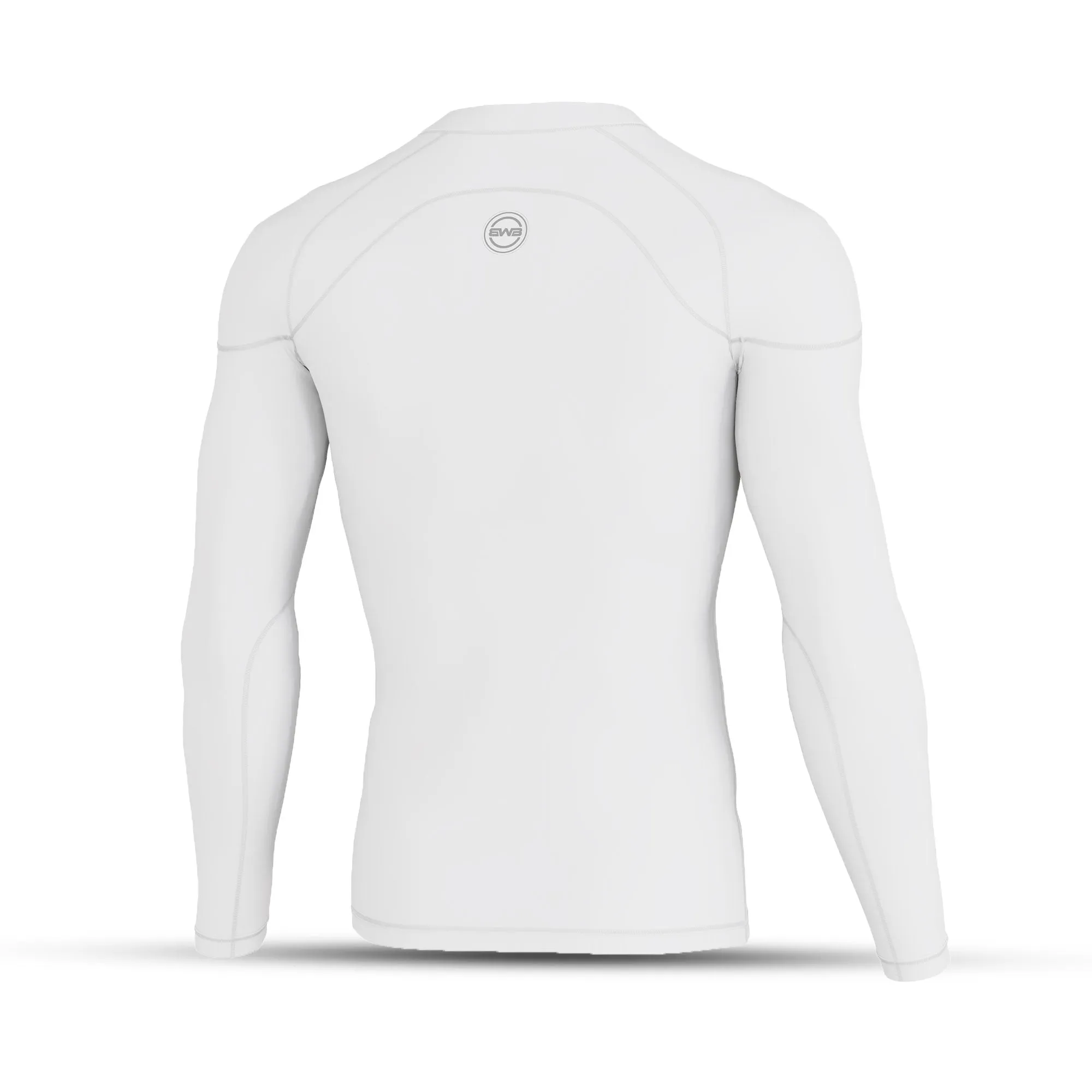 BWB Men's White Long Sleeve Baselayer Compression Shirt