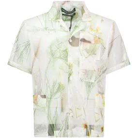 Desert Brush Printed Mesh Short Sleeve Cargo Shirt