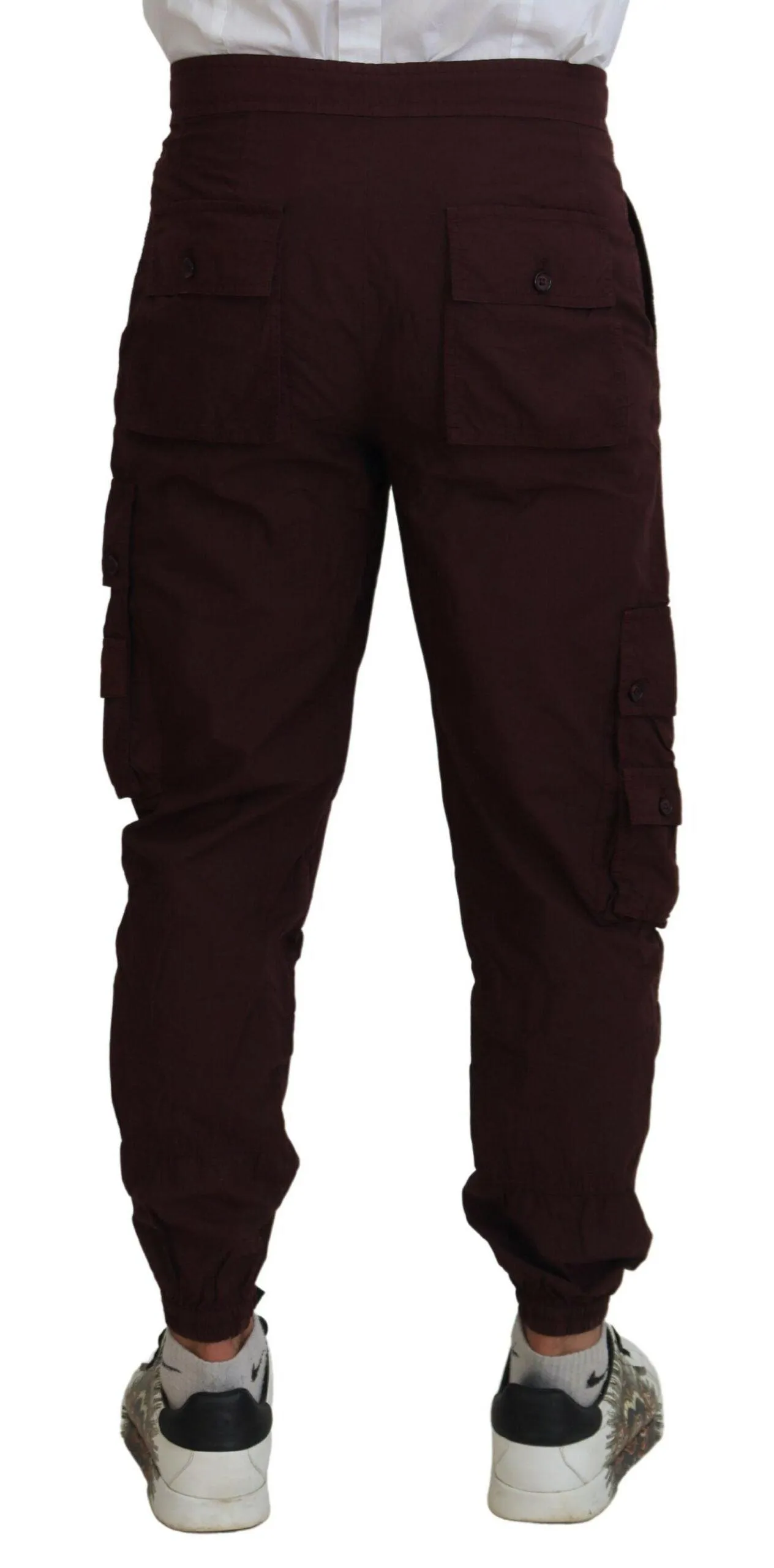 Dolce & Gabbana Bordeaux Cotton Cargo Jogger Sweatpants Pants