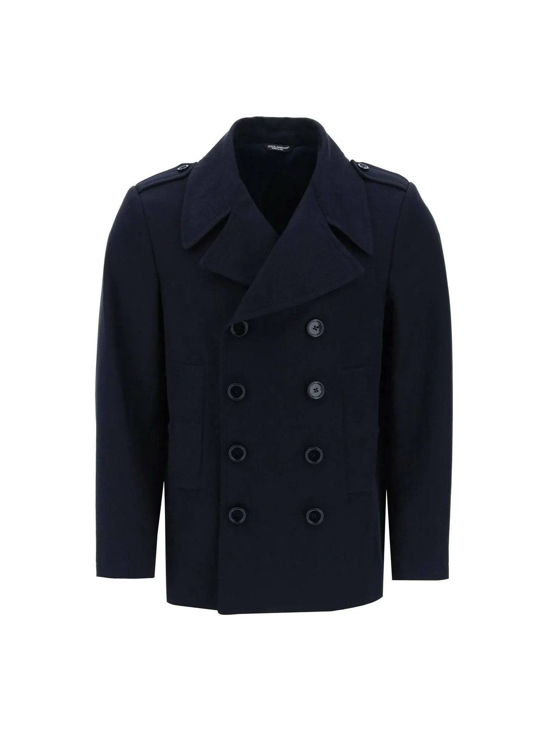 Double-Breasted Twill Peacoat