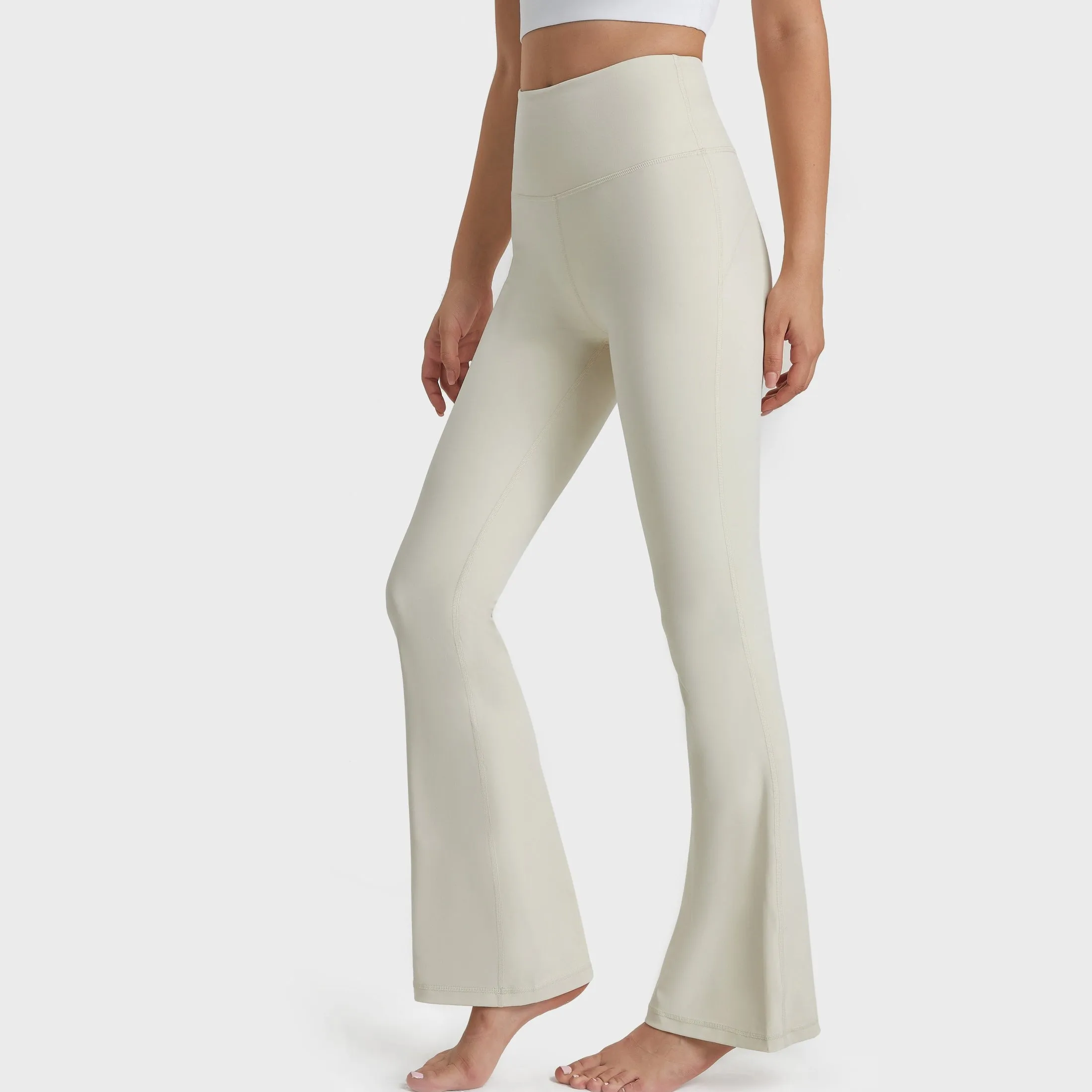 Flare Yoga Pants - Ivory White