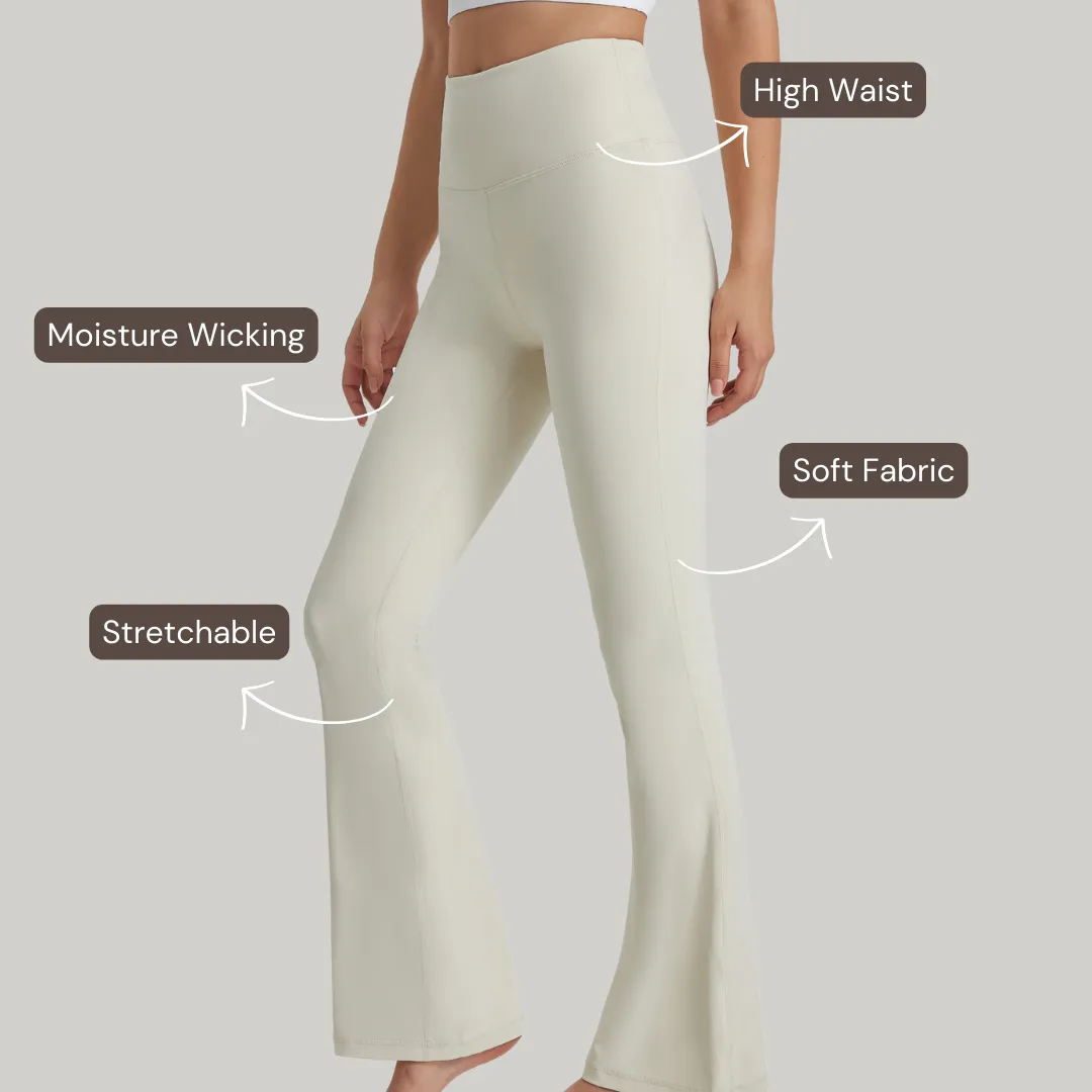 Flare Yoga Pants - Ivory White