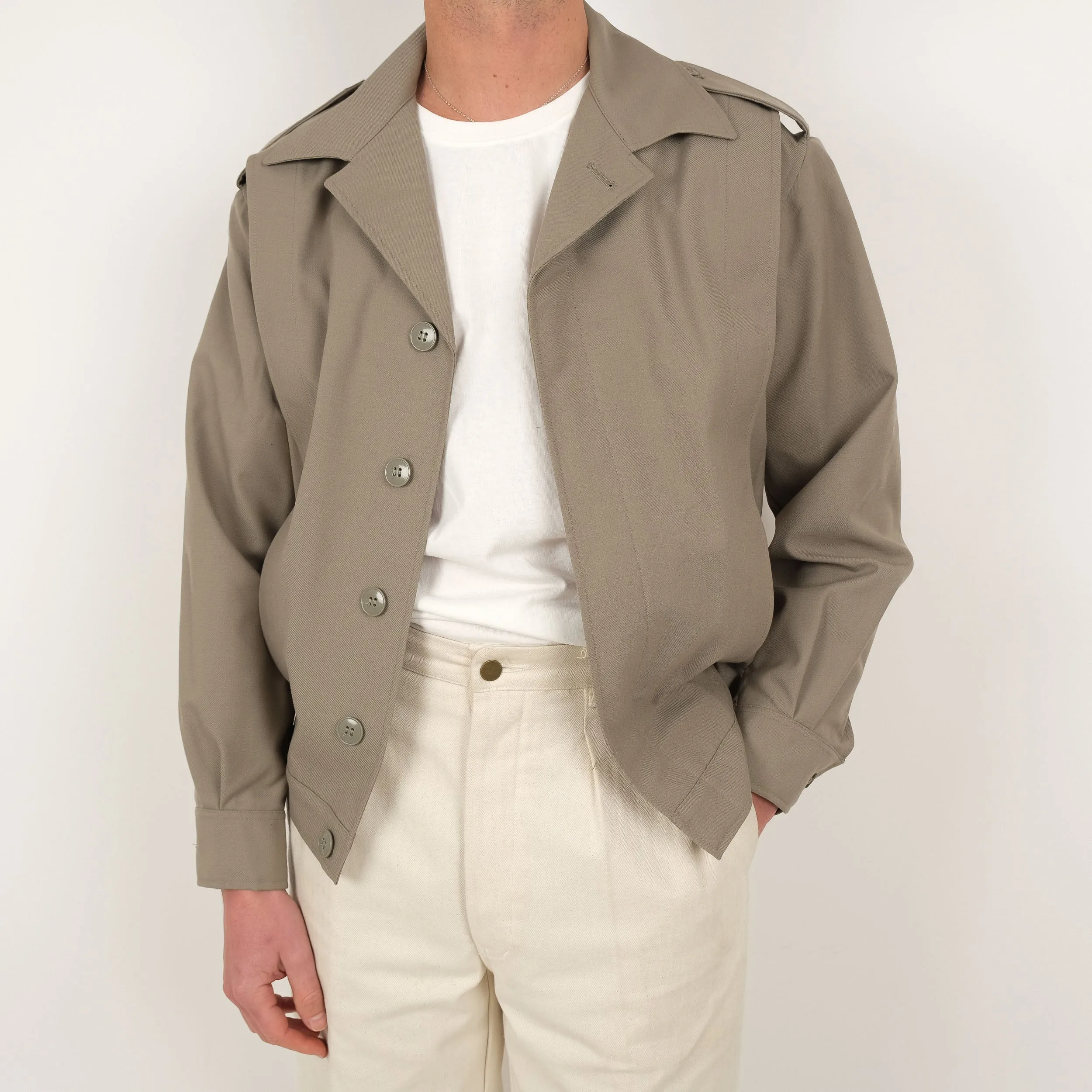 FRENCH GREIGE BOMBER JACKET - GREY