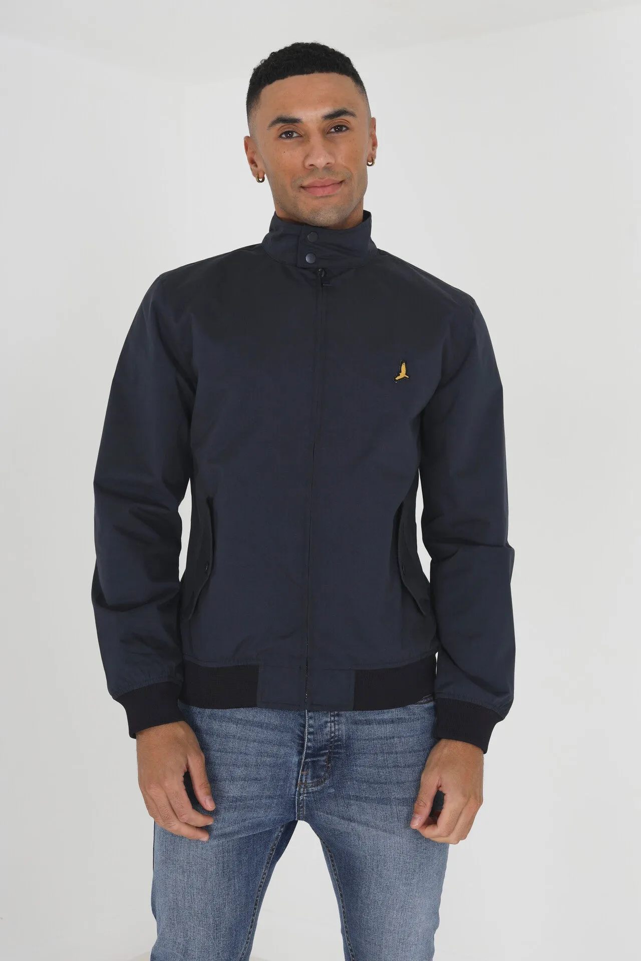 HARRINGTON JACKET WITH CHEST APPLIQUE, NAVY