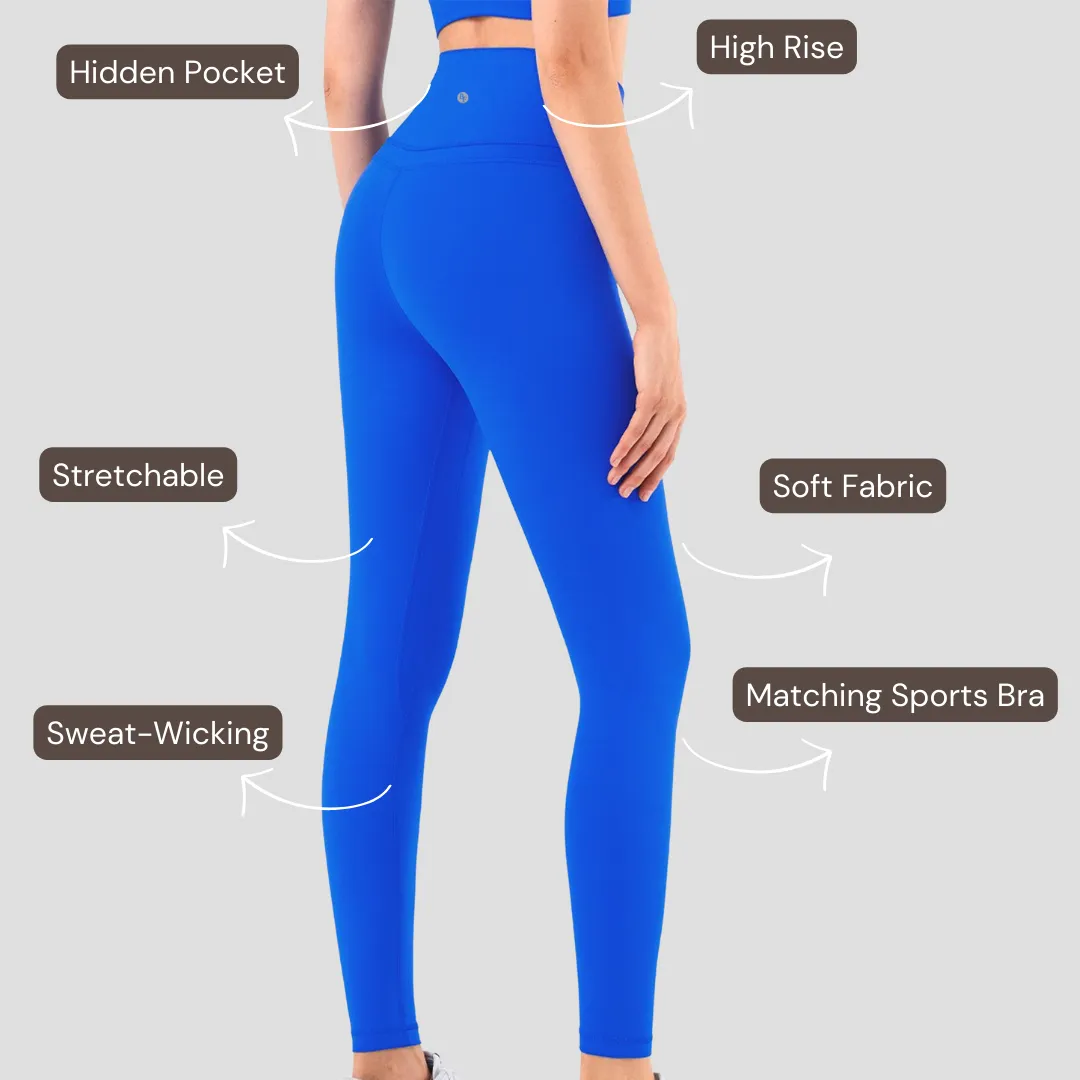 High-Rise Elevate Leggings - Bright Blue