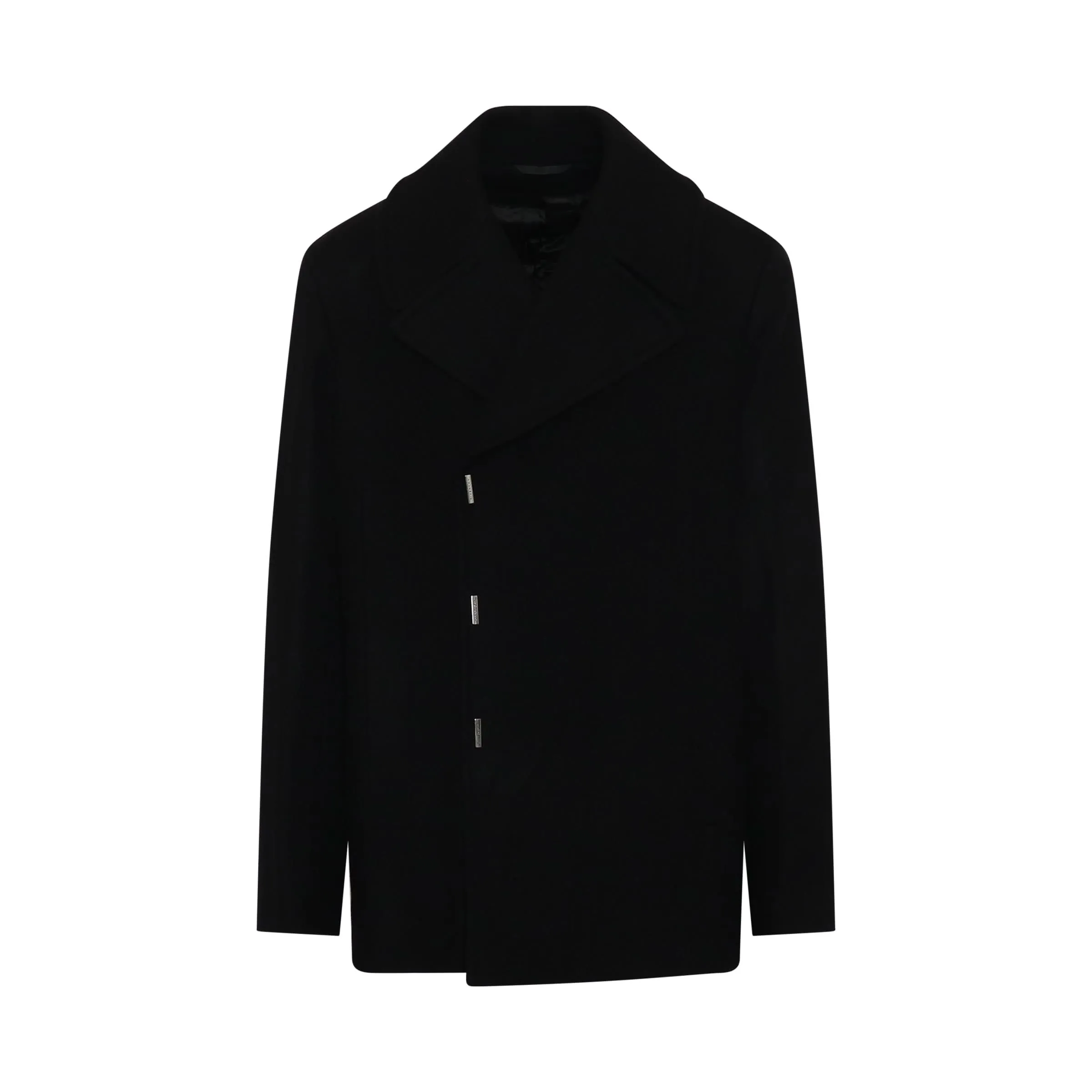 Hook & Bar Quilted Peacoat in Black