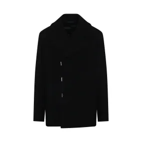 Hook & Bar Quilted Peacoat in Black