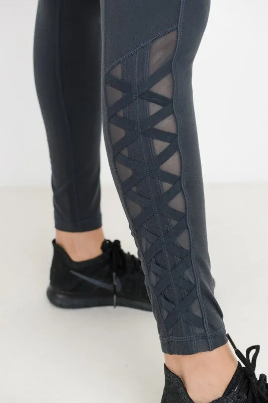 Hybrid Mesh Lattice Straps Full Pocket Leggings