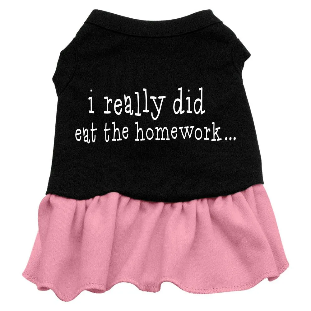 I really did eat the Homework Screen Print Dress Black with Pink Lg (14)