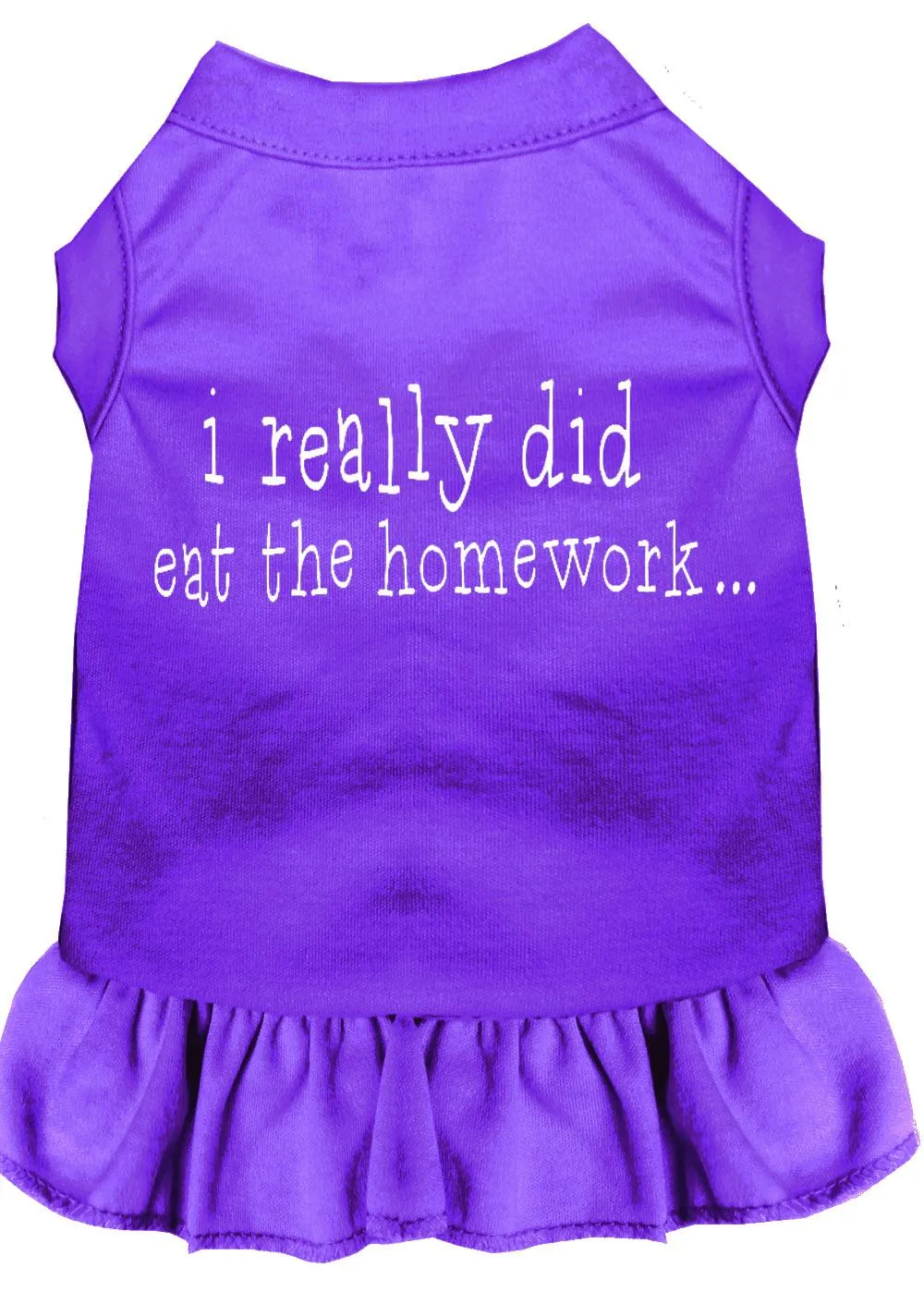 I Really Did Eat The Homework Screen Print Dress Purple Xxl (18)