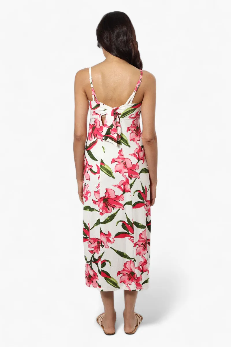 Impress Floral Front Slit Maxi Dress - White