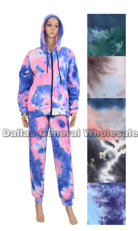 Ladies Tye Dye Casual Jogger Set Wholesale