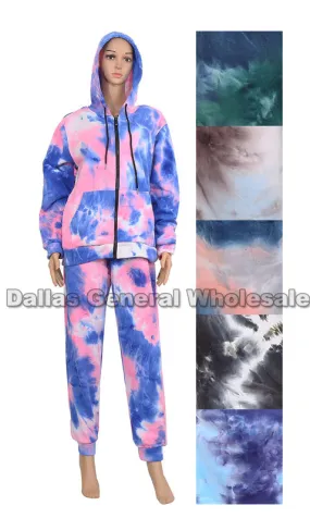 Ladies Tye Dye Casual Jogger Set Wholesale