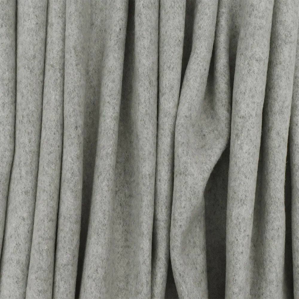 Light Gray-Ash Textured Wool-Poly Brushed Woven Coating Fabric