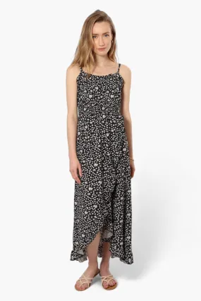 Limite Floral Cinched Waist Maxi Dress - Black