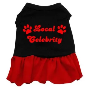 Local Celebrity Screen Print Dress  Black with Red Med (12)