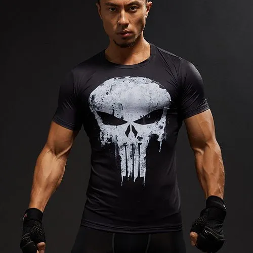 Men 3D Printed Skull Skeleton T-shirts