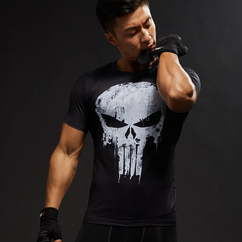 Men 3D Printed Skull Skeleton T-shirts