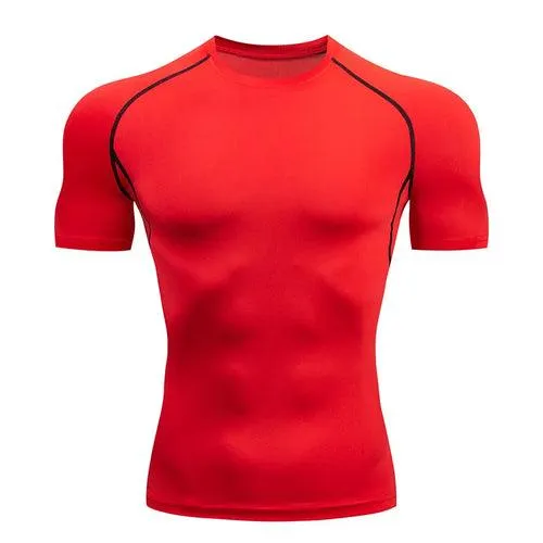 Men's Compression Running Sport Shirt Short Sleeve