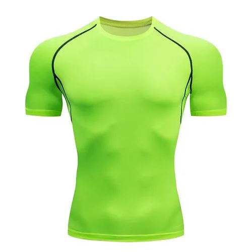 Men's Compression Running Sport Shirt Short Sleeve