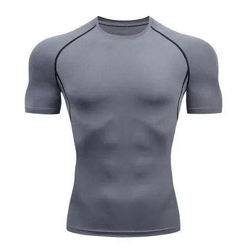 Men's Compression Running Sport Shirt Short Sleeve