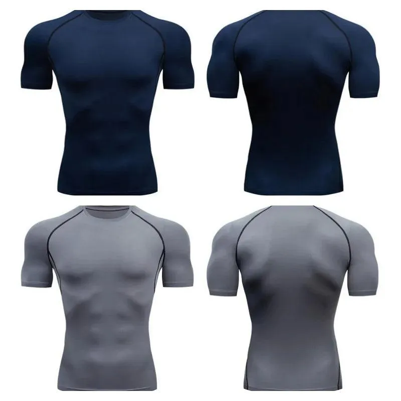 Men's Compression Running Sport Shirt Short Sleeve