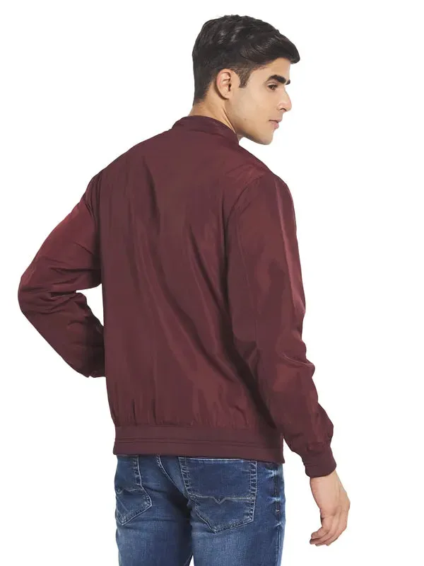 Mettle Men Maroon Bomber Jacket