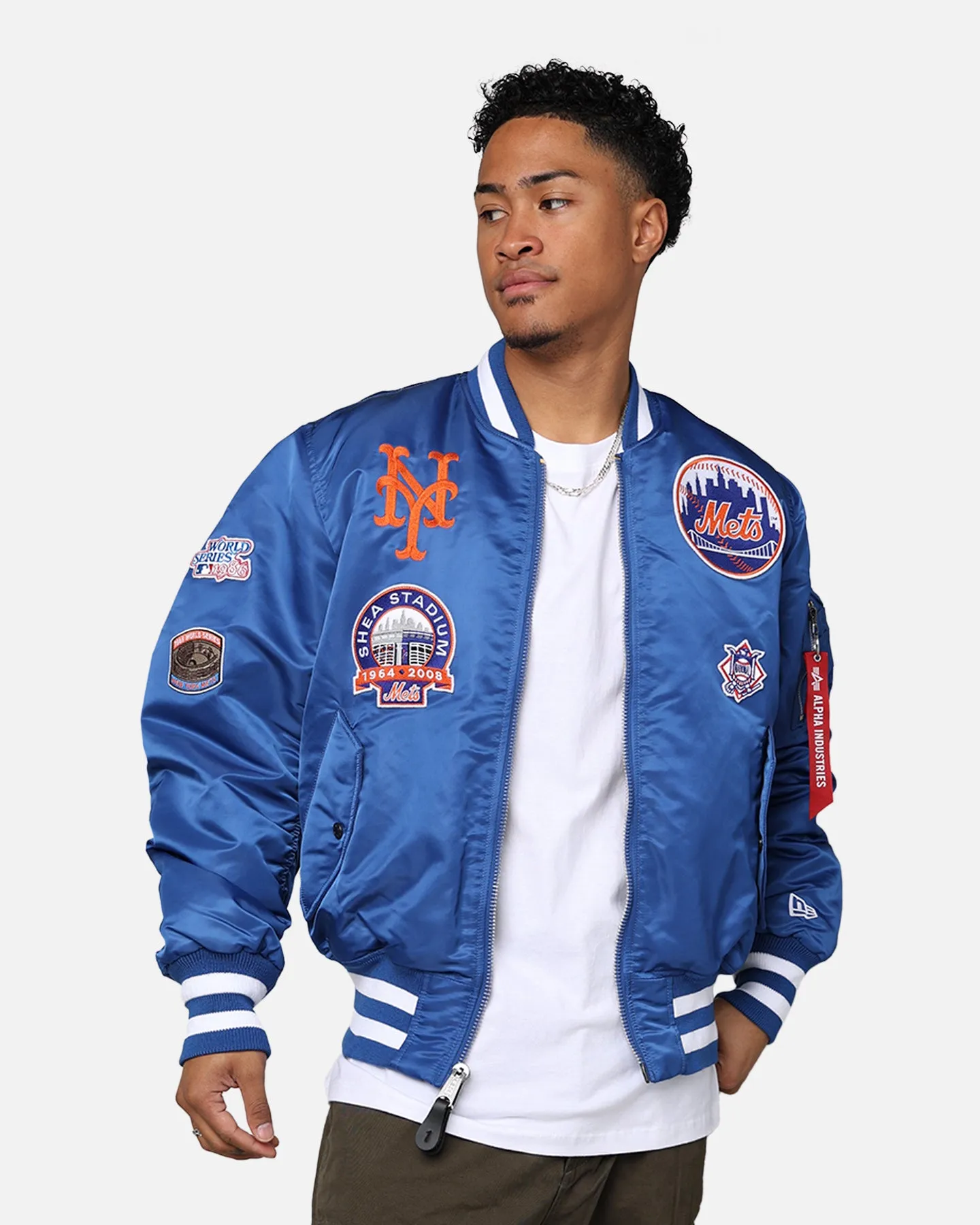 New Era X Alpha Series X MLB New York Mets MA-1 Bomber Jacket Royal