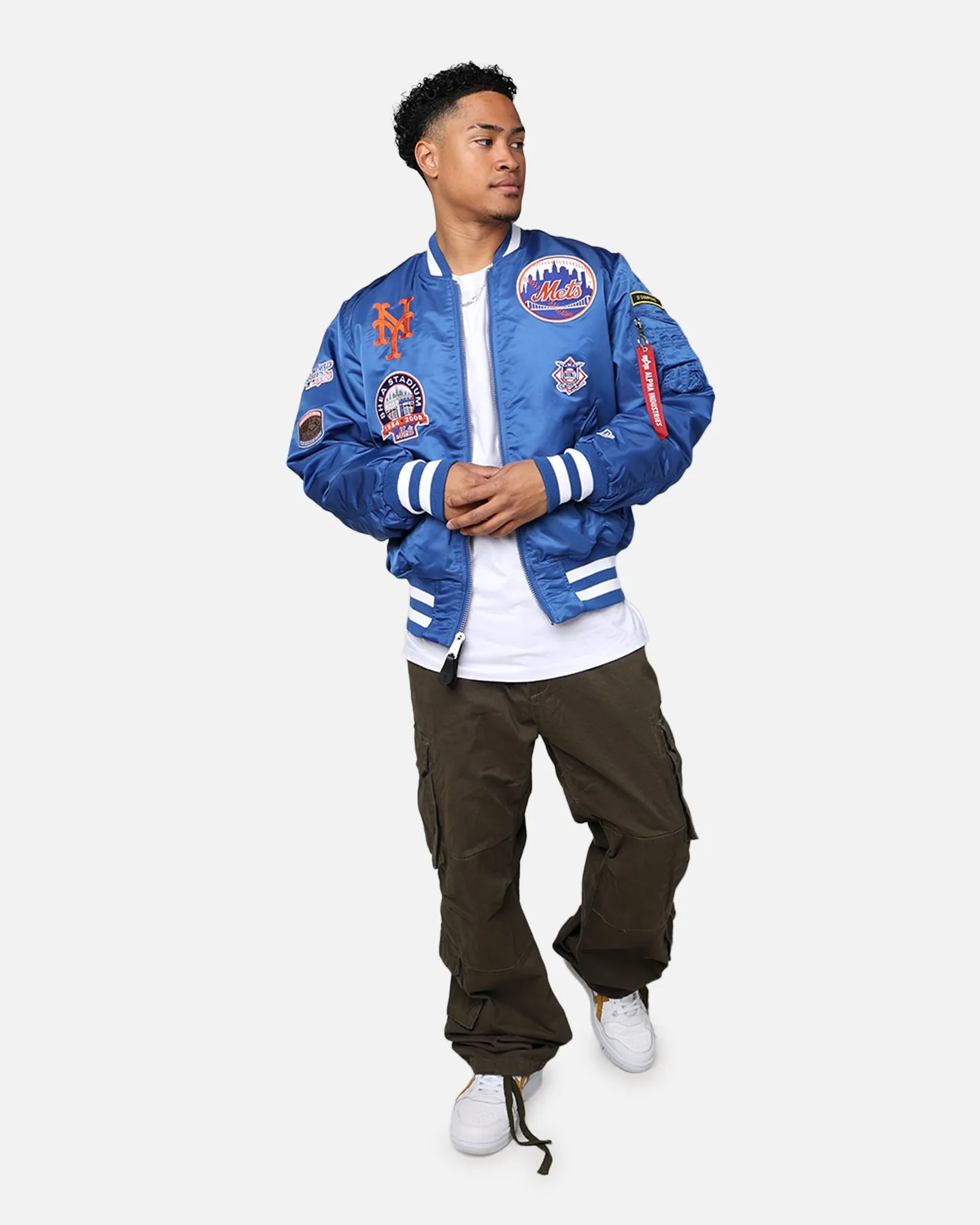 New Era X Alpha Series X MLB New York Mets MA-1 Bomber Jacket Royal