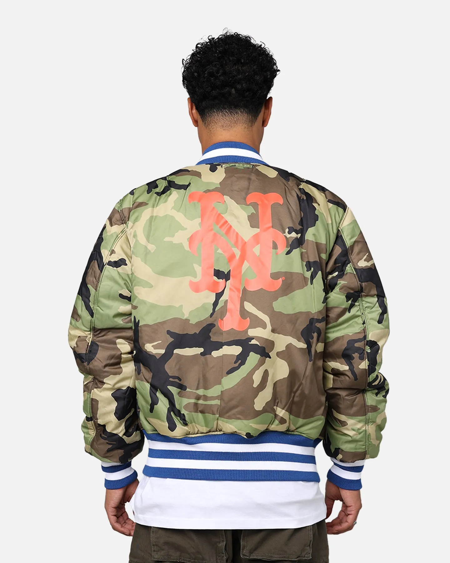 New Era X Alpha Series X MLB New York Mets MA-1 Bomber Jacket Royal