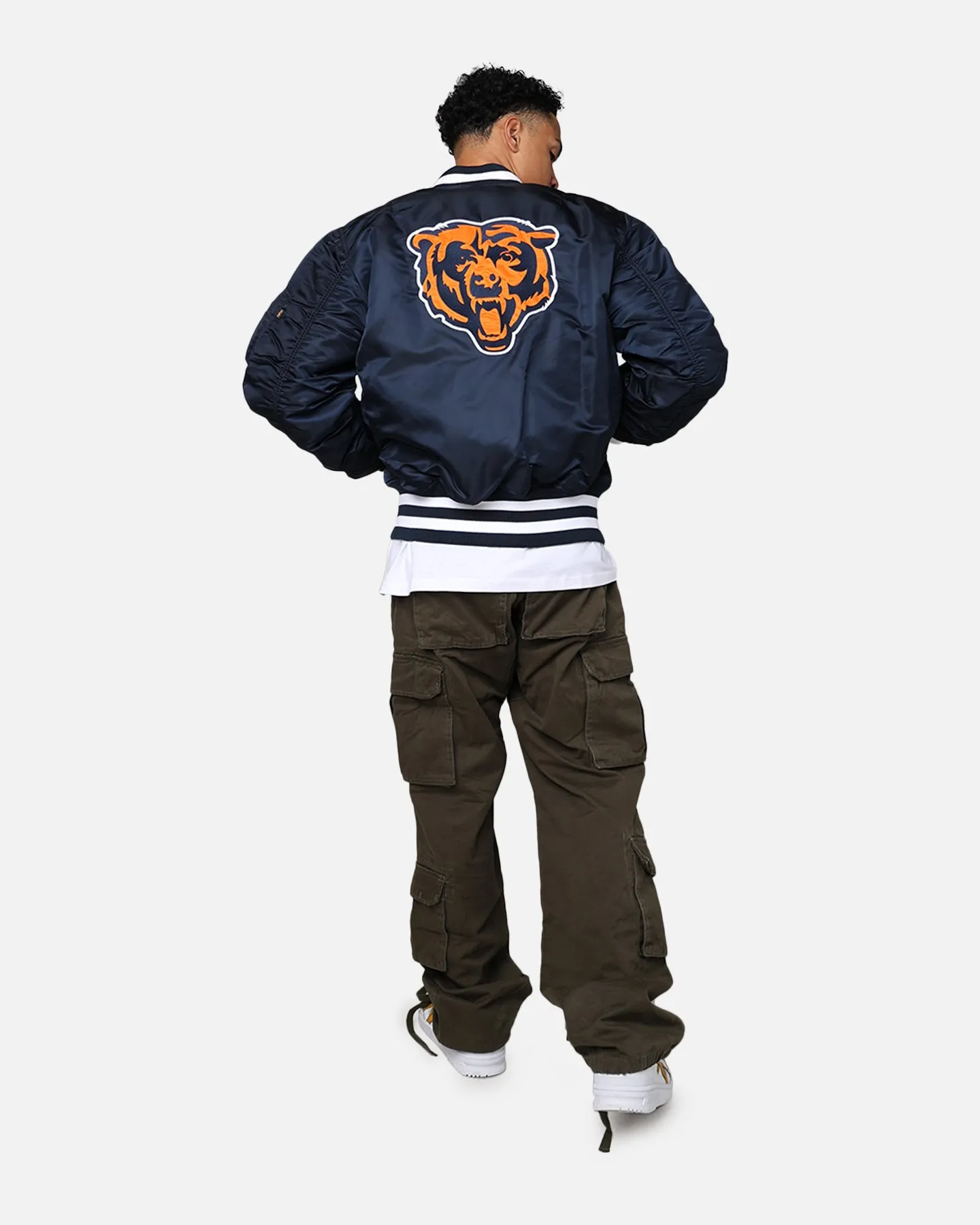 New Era X Alpha Series X NFL Chicago Bears MA-1 Bomber Jacket Navy/Orange