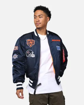 New Era X Alpha Series X NFL Chicago Bears MA-1 Bomber Jacket Navy/Orange