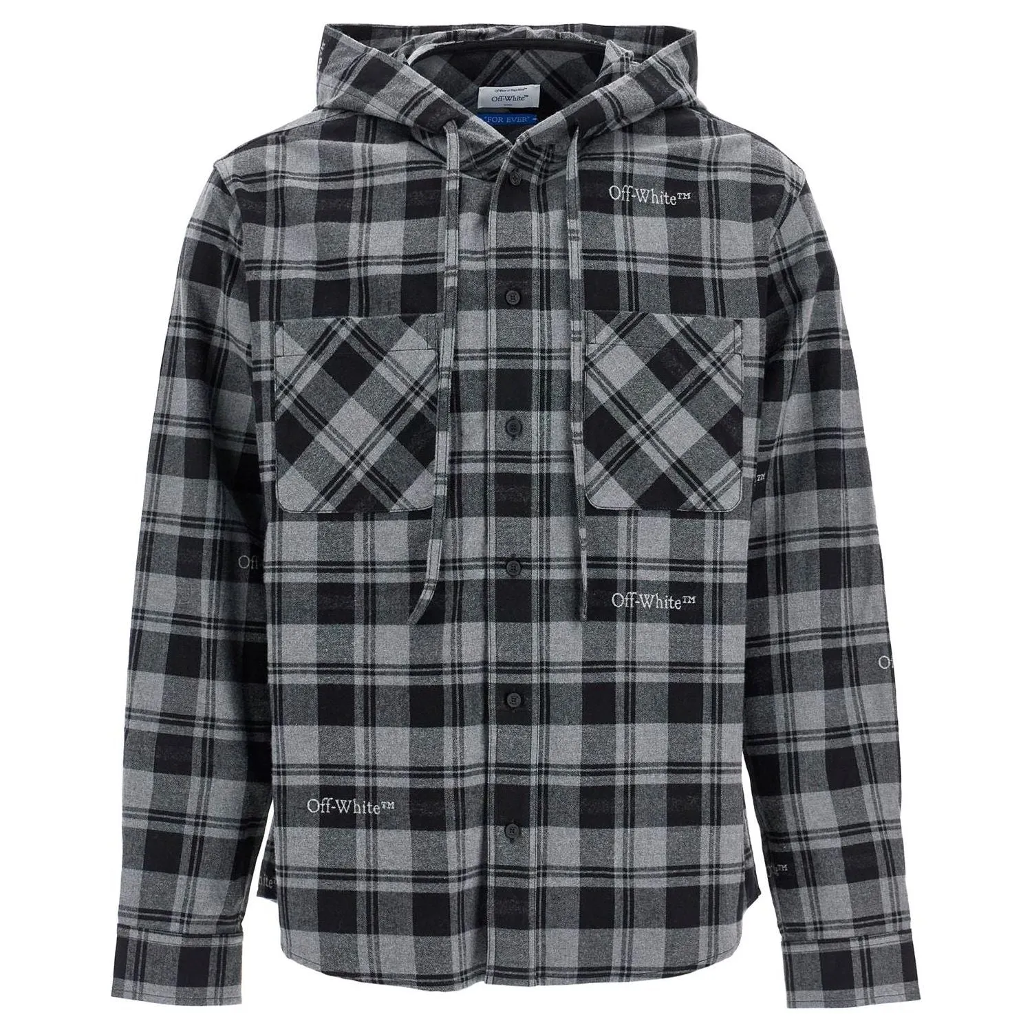 Off-White checked overshirt with hood