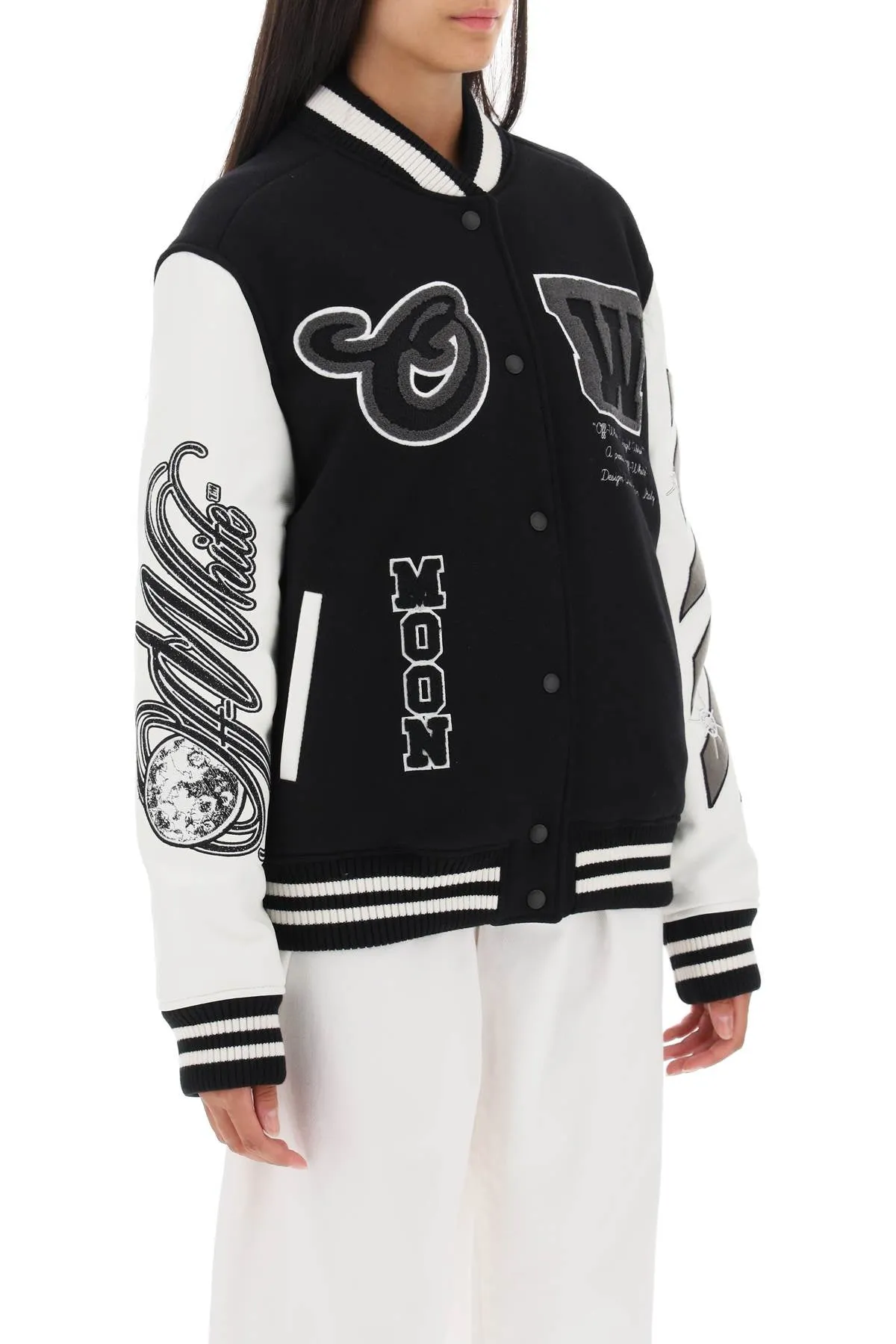 Off-white meteor varsity bomber jacket