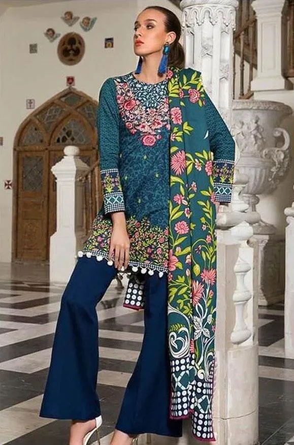 Party Wear Khaddar Dresses - Embroidered Khaddar Dupatta - Replica - Unstitched