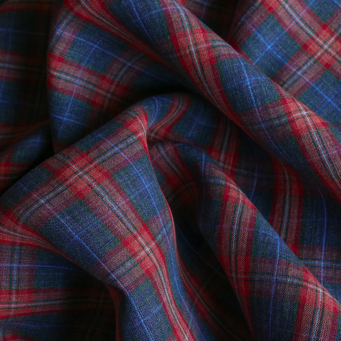 Remnant of Quadri Rosso Check Linen