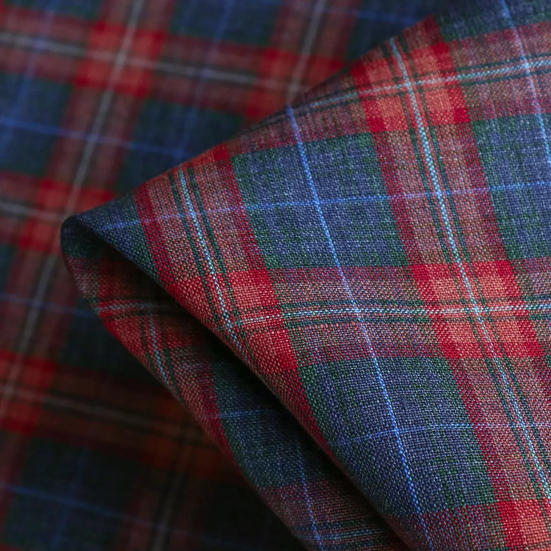 Remnant of Quadri Rosso Check Linen