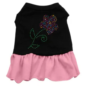 Rhinestone Multi Flower Dress Black with Pink Med (12)