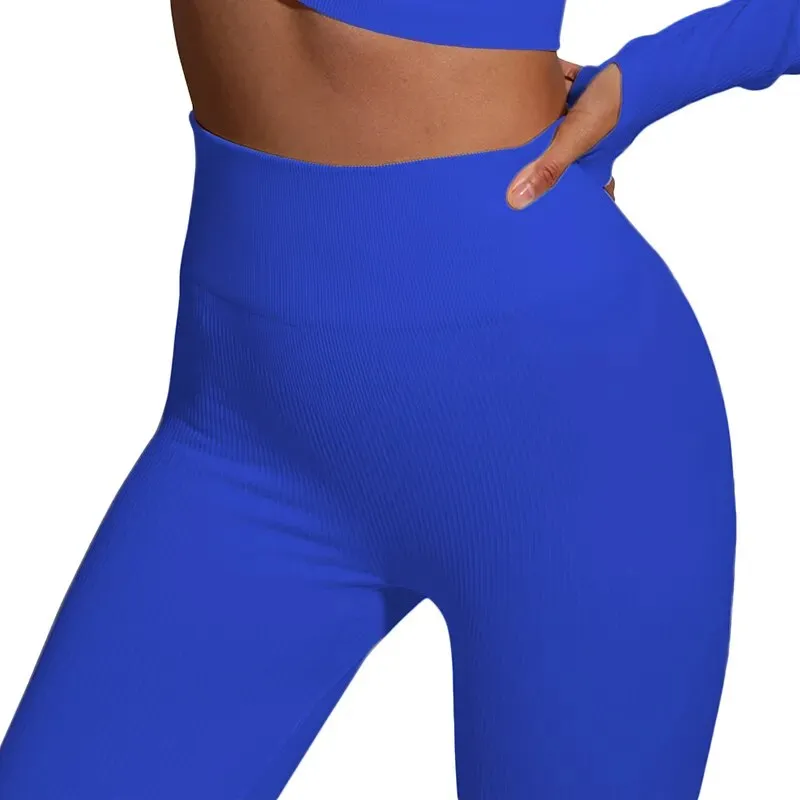 Ribbed Leggings Women Yoga Pants