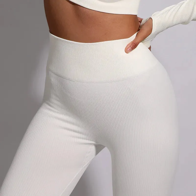 Ribbed Leggings Women Yoga Pants