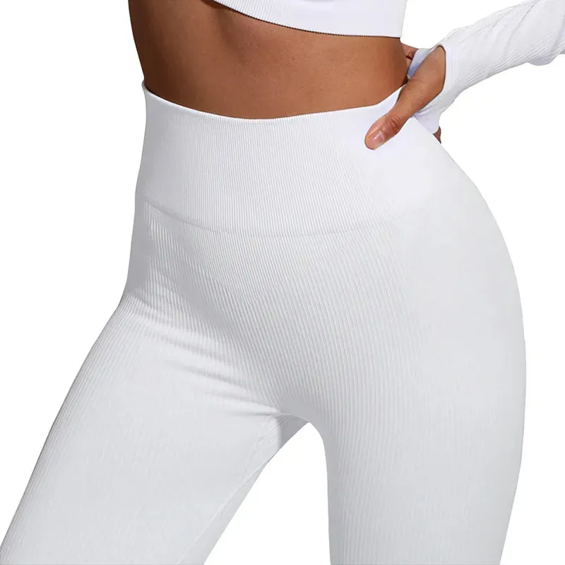 Ribbed Leggings Women Yoga Pants